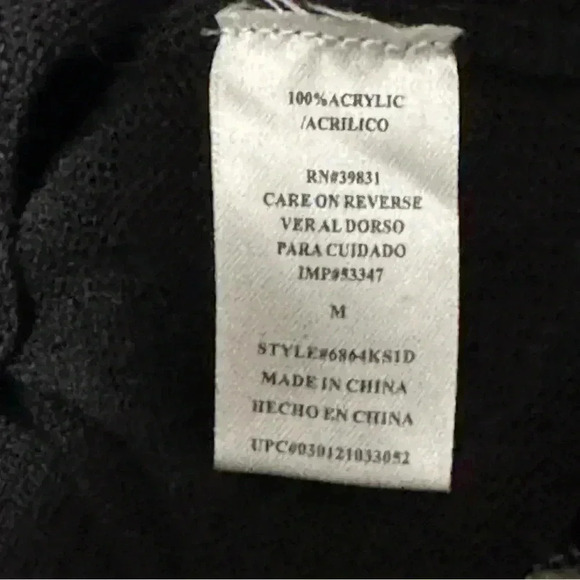 Sequin Hearts Black Knit Knee Length Sweater Dress with Aztec design Size M - Picture 5 of 7